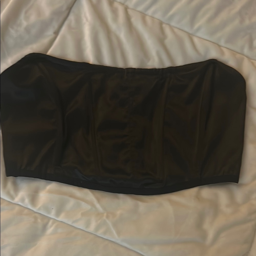 Black Strapless Bustier Top